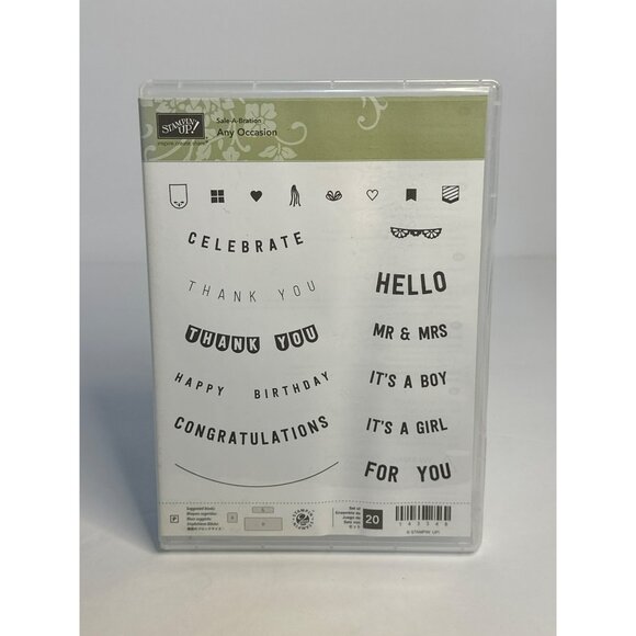 NIB Stampin’ Up! Sale-A-Bration “Any Occasion” Set of 20 Photopolymer Stamp - Picture 1 of 3